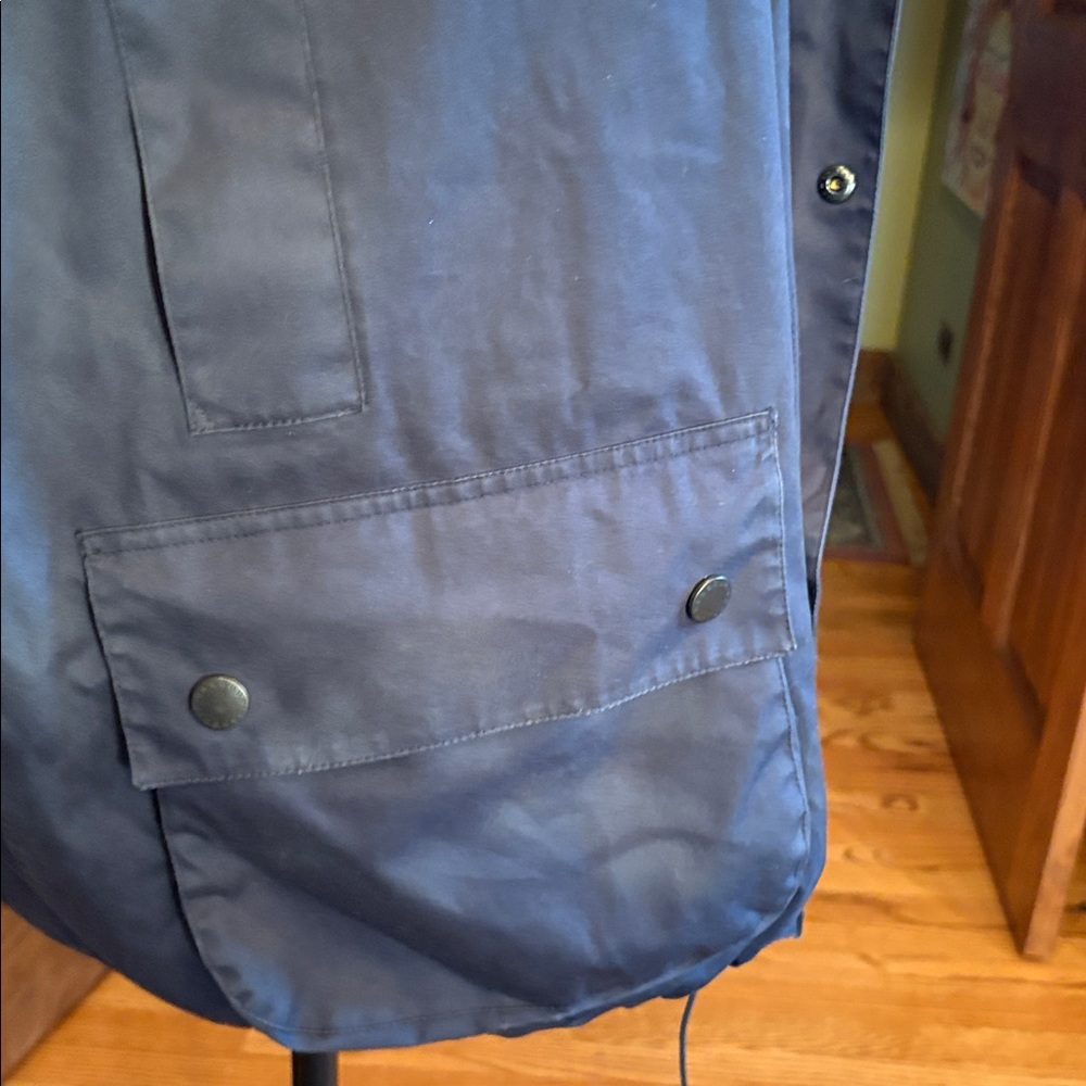 Vintage Barbour Beaufort Jacket Dark Blue Hooded Raincoat A960 XL - Picture 9 of 15